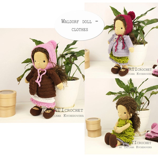 CROCHET PATTERN “Waldorf doll Сlothes” (Tutorial, PDF file) Only clothes!!!