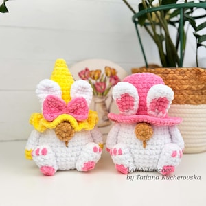 Pack 2 Crochet pattern Easter bunny/ gnome crochet/ amigurumi crochet (PDF, digital)