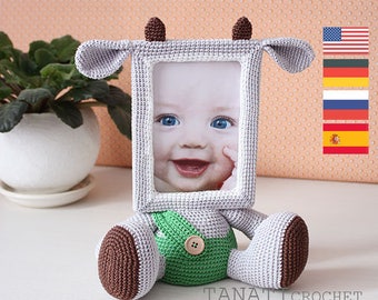 Crochet Pattern of Photo Frame SMALL GOAT (Tutorial PDF file)