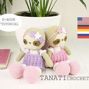 Toy Sloth crochet pattern (Amigurumi, tutorial, PDF file)