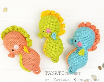 Crochet pattern SEAHORSE/crochet toy/seahorse toy (Tutorial, PDF file)