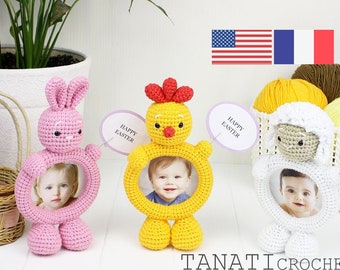 Crochet Pattern Photo Frame-Holder Easter Collection (Tutorial, PDF file)