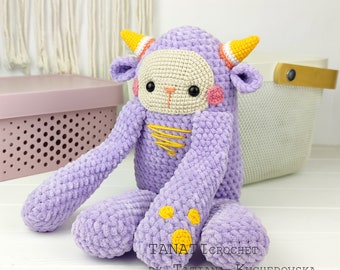 Baby monster crochet pattern/Plush monster (Tutorial, PDF file)