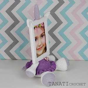 Crochet Pattern of Photo Frame UNICORN Tutorial PDF file image 3