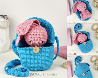 Bunny crochet pattern/Hatching bag bunny/Crochet pattern (Tutorial, PDF file)
