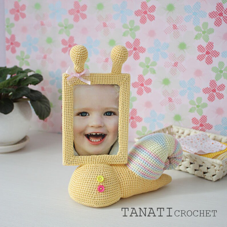 Crochet Pattern of Photo Frame SNAIL (tutorial PDF File) - Etsy