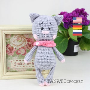 Toy crochet pattern of Cat (Amigurumi tutorial PDF file)