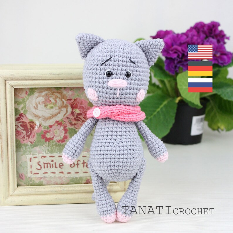 Toy Crochet Pattern of Cat amigurumi Tutorial PDF File Etsy