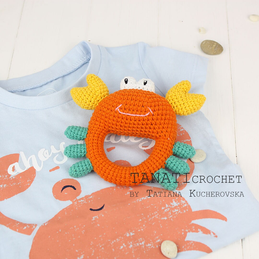 CROCHET PATTERN crab Rattle tutorial PDF File - Etsy