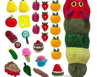 The Hungry Caterpillar Digital Crochet Pattern, Crochet Caterpillar, Amigurumi pattern (PDF tutorial)