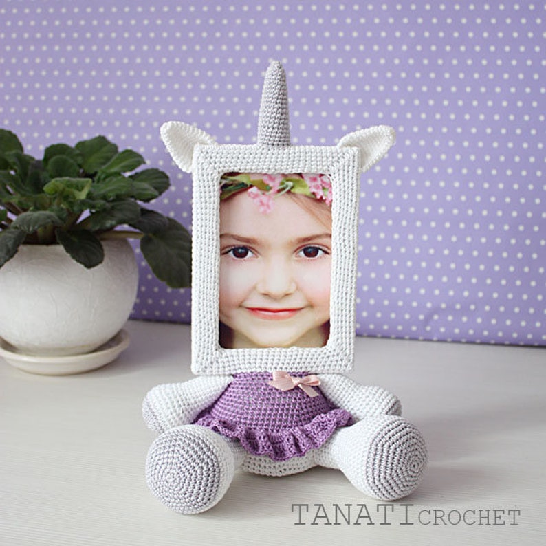 Crochet Pattern of Photo Frame UNICORN Tutorial PDF file image 5