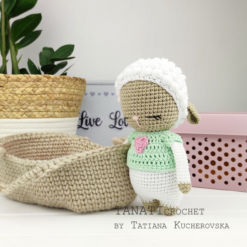 Baby lamb in the cradle/crochet lamb pattern/crochet lamb Tutorial, PDF file image 9