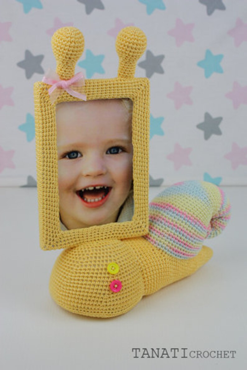 Crochet Pattern of Photo Frame SNAIL (tutorial PDF File) - Etsy