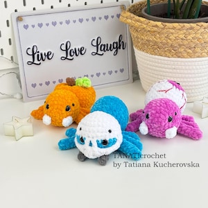 Pack 3 Halloween Spiders Crochet Patterns/ crpchet spider/ crochet amigurumi/ crochet Halloween (PDF)