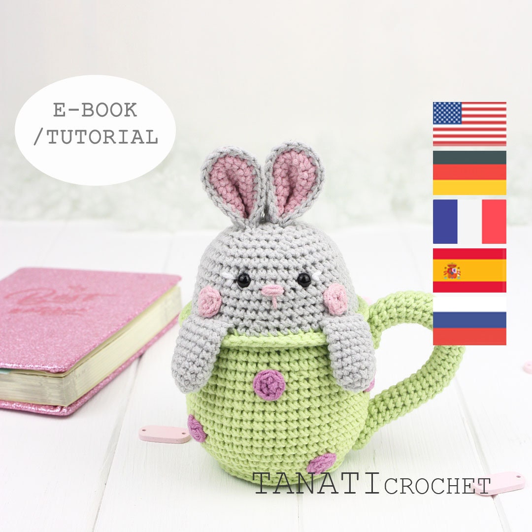 CROCHET PATTERN Rattle Bunny in the Cup tutorial PDF File - Etsy