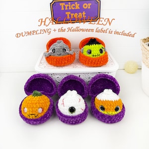 Halloween Dumpling & Steamer Crochet Pattern, Dumpling Plushie Pattern, Beginner Crochet, Amigurumi Tutorial, Kawaii Plush Tutorial (PDF)