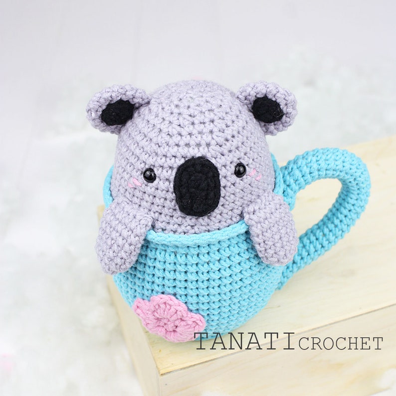 CROCHET PATTERN Rattle koala in the cup Tutorial PDF file Etsy