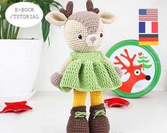 Toy Deer crochet pattern (Amigurumi, tutorial, PDF file)