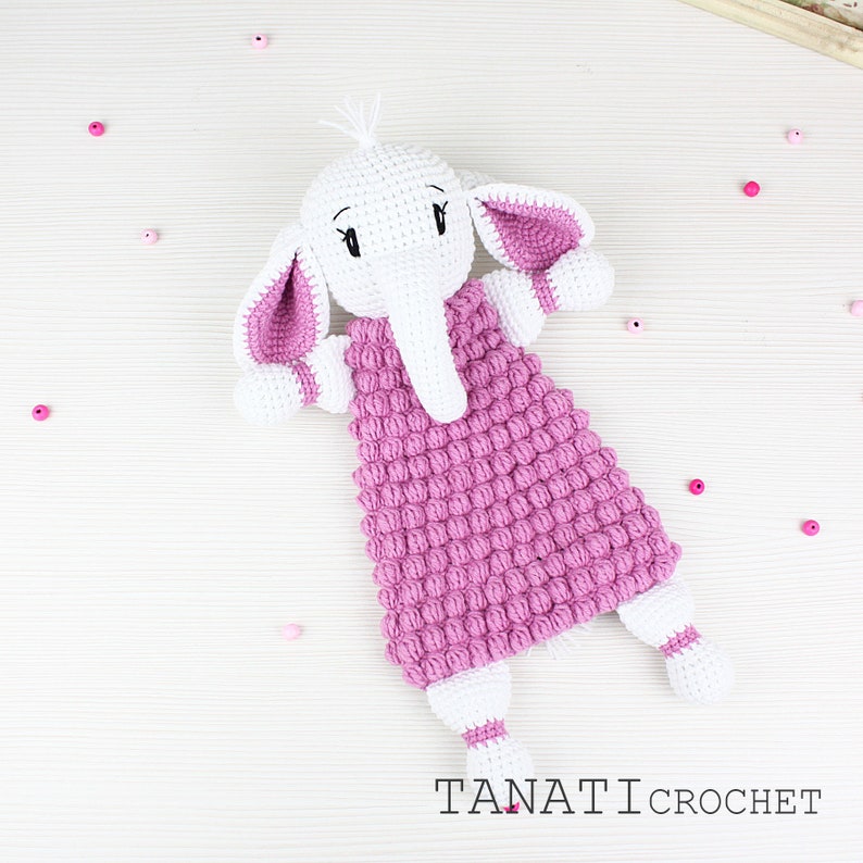 Сomforter & Rattle ELEPHANT Security Blanket Crochet Lovey Etsy UK