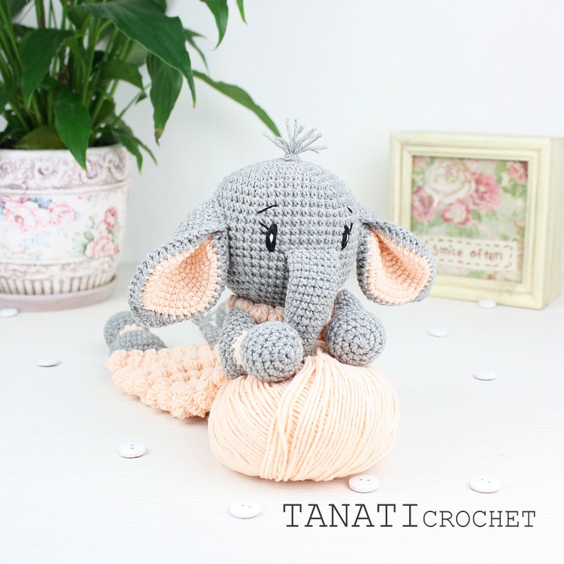 Сomforter & Rattle ELEPHANT Security Blanket Crochet Lovey Etsy UK