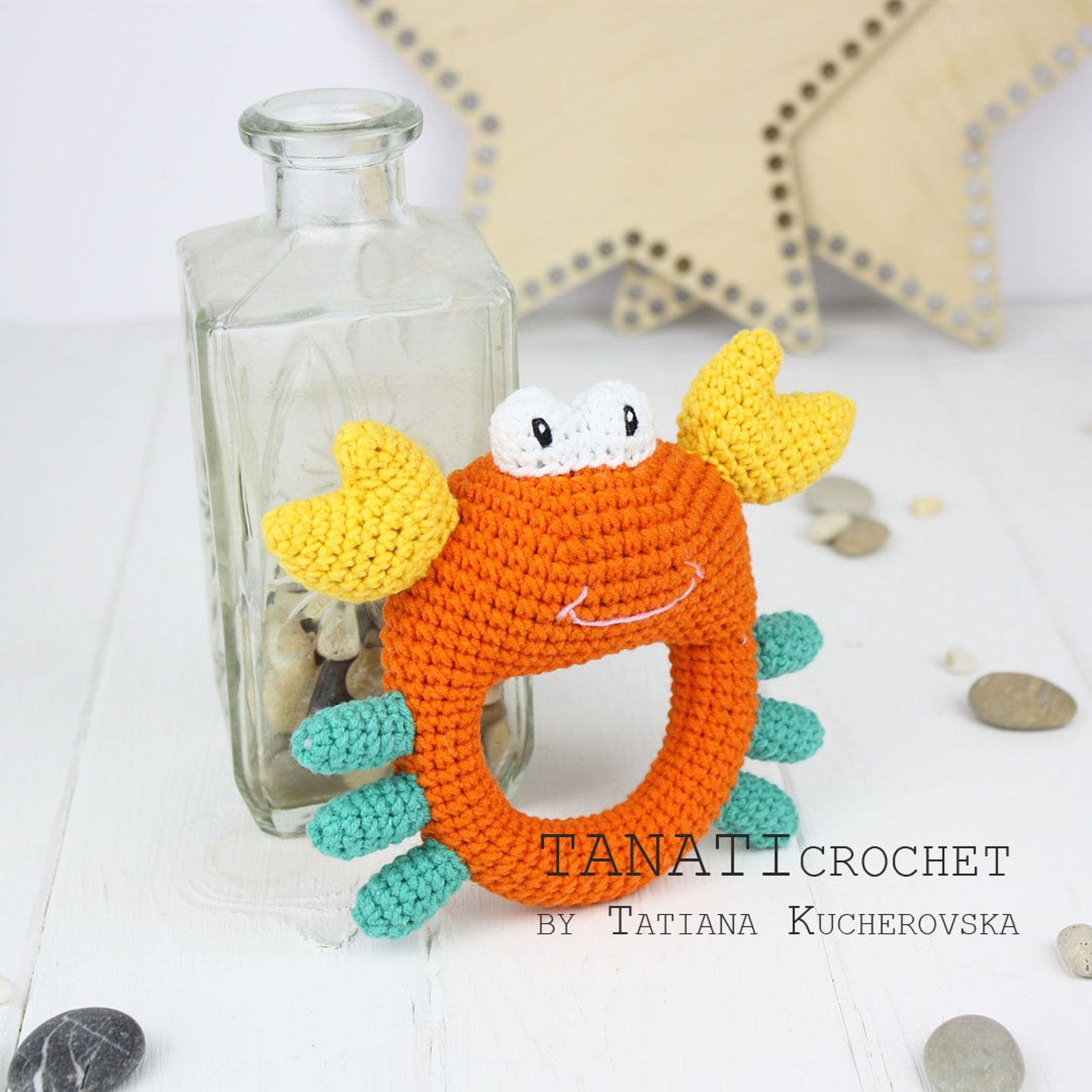 CROCHET PATTERN crab Rattle tutorial PDF File - Etsy