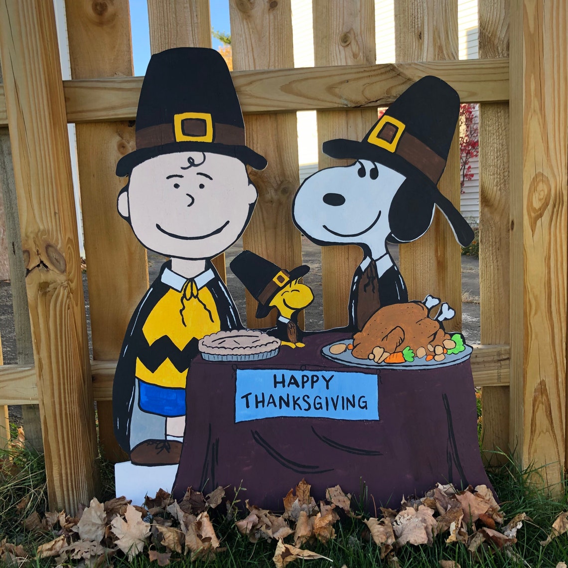 Peanuts Thanksgiving Yard Art 40 Charlie Brown Snoopy Lawn Etsy