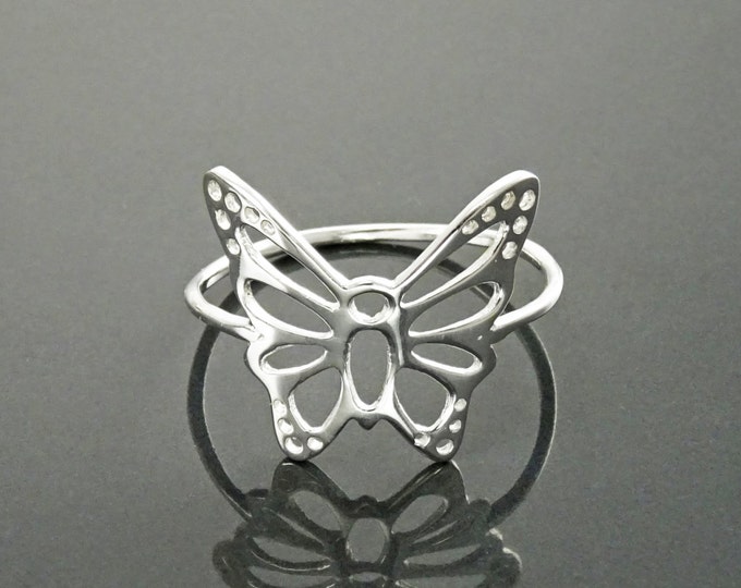 Filigree Butterfly Ring, Sterling Silver Ring, Cute Butterfly Ring, Lace Ring, Stackable Ring, Midi Ring, Filigree Ring, Popular Boho Ring