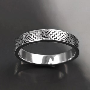 Triquetra ring, grote sterling zilveren ring, Norse Viking grote band ring, Keltische knoop, Scandinavische tribale heilige drie-eenheid