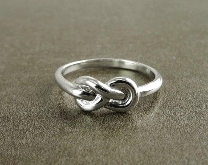 Double Knot Ring, Sterling Silver, Fidelity Ring, Marine Knots Jewelry, Infinity Mariner Reef Knot Ring, Maritime Ocean Sea Inspired Gift