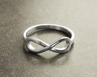 Bague Infini, Argent massif 925, Bague Promesse, Bague Eternité, Bague Amitié, Meilleures Amies, Eternel, Mariage, Fiançailles, INFINI, 925