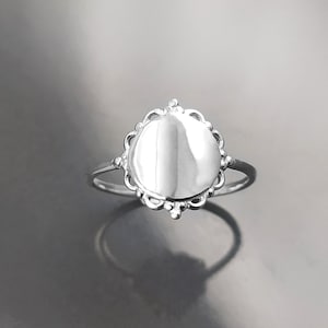 Bloem van het leven ring, sterling zilver, zaad van het leven ring, spirituele heilige mandala geometrie ring, sierlijke ronde filigraan