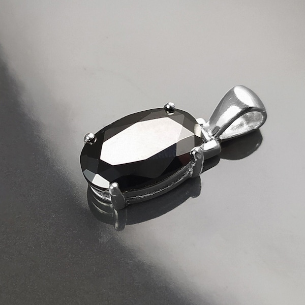 Black Stone Pendant Etsy