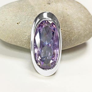 Colgante rectangular, joyas de plata de ley, piedra cz grande, color blanco diamante, collar rectangular grande, regalo de las mujeres