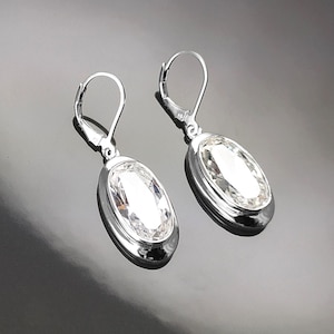 Colgante rectangular, joyas de plata de ley, piedra cz grande, color blanco diamante, collar rectangular grande, regalo de las mujeres