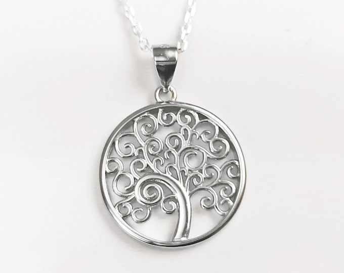 Tree of Life Necklace, Sterling Silver, Filigree Necklace, Nature Pendant, Woman Jewelry, Tree of Knowledge, Genealogical Tree Charm