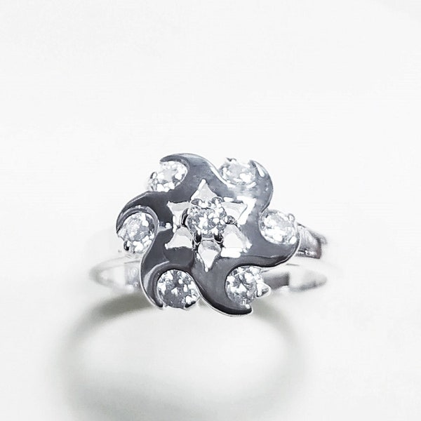 Stars Constellation Ring, Sterling Silver, Shooting Star, Twinkle Cluster of Stars, Starry Jewelry, Nebula Stellar Ring, Cz stones,