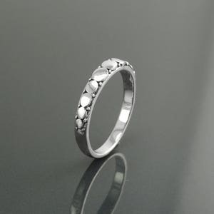 Anello a fascia con perline in argento sterling, fascia impilabile Boho