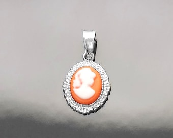 カメオネックレス、樹脂、上品なビクトリア朝風、アンティーク調、女性