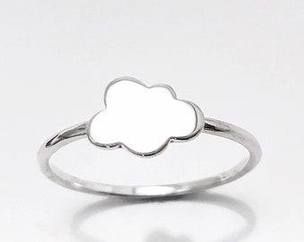 Bague Nuage, Argent 925, Bague Cumulus, Bague Ciel, Petit Bijou pour souhait, Bague Initiales Gravables