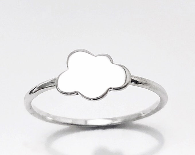Cloud Ring, Sterling Silver, Cumulus Ring, Sky Ring, Tiny Wish Jewelry, Engravable Initials Ring