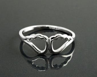 Guardian Angel Ring 925 Silver • Symbolic Angel Wing Protection Jewelry • Talisman Gift