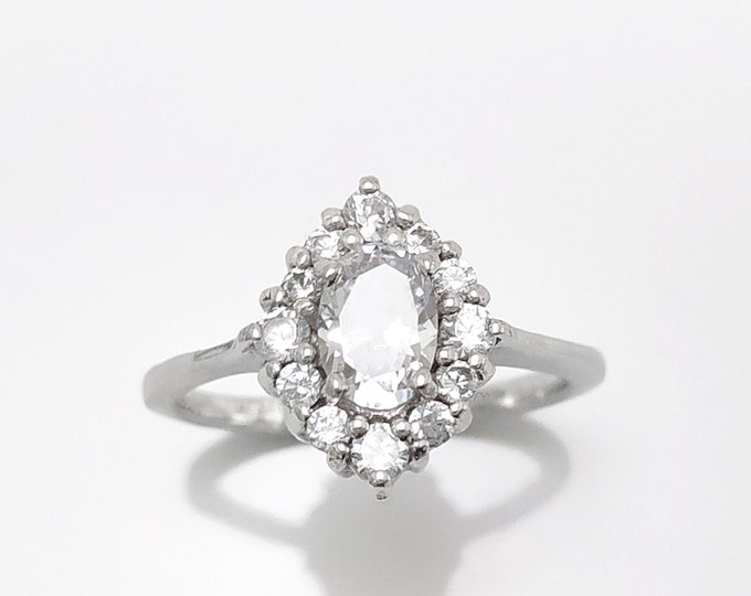 Marquise Ring by KRAMIKE • Sterling Silver • Diamond Wedding Ring • Minimalist Engagement Ring • Perfect Anniversary Gift for Her • KR038