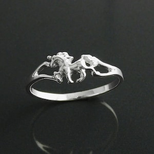 Sterling Silver Unicorn Ring, Dainty Enchanted Fairytale Jewelry