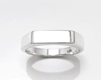 Anillo Sello Pequeño, plata esterlina 925, clásico anillo para hombres hipster, anillos sellos unisex, regalo para el día del padre