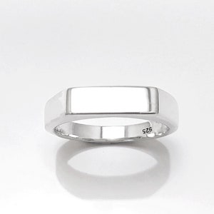 Anillo Sello Pequeño, plata esterlina 925, clásico anillo para hombres hipster, anillos sellos unisex, regalo para el día del padre imagen 1