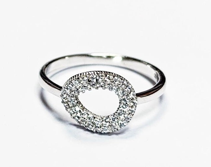 Twist Oval Ring by KRAMIKE • Sterling Silver • Elegant Symbol of Eternal Love • Infinity Circle Design Jewelry • Perfect Gift for Her • KR34
