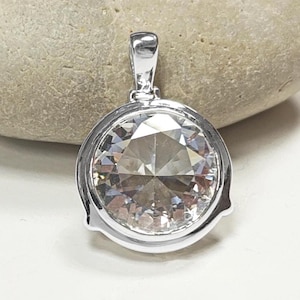 Rectângulo pingente azul, jóia de prata esterlina, pedra grande cz, cor safira profunda, declaração retângulo, mulheres presente