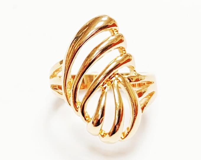Modern Art Lace Ring •18K Gold Plated • Elegant Art Filigree Design • Timeless Openwork Jewelry for Everyday Wear • Ideal Gift for Women
