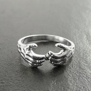Hands Ring, Sterling Silver Jewelry, Wrap Hug Ring Around, Enclosing ...