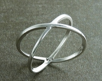 Bague croisee, confortable, Argent 925 massif,  Bague en forme de X, Bague X, Bague Infini, cadeau femme, Bijoux Bague, Bijoux Cadeaux, x.